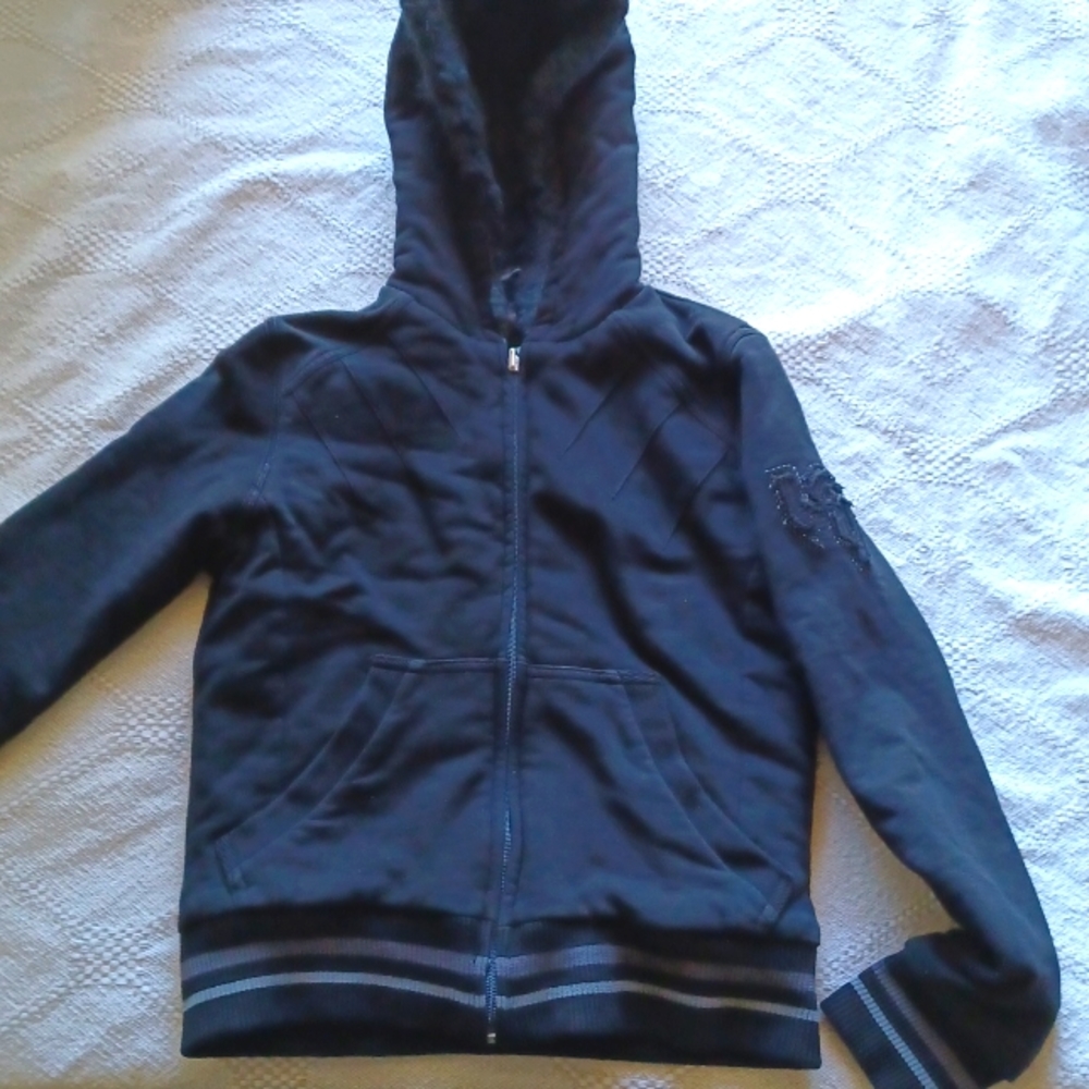KEJO Sporty Faux Shearling Jacket | Black | Size MS (?)